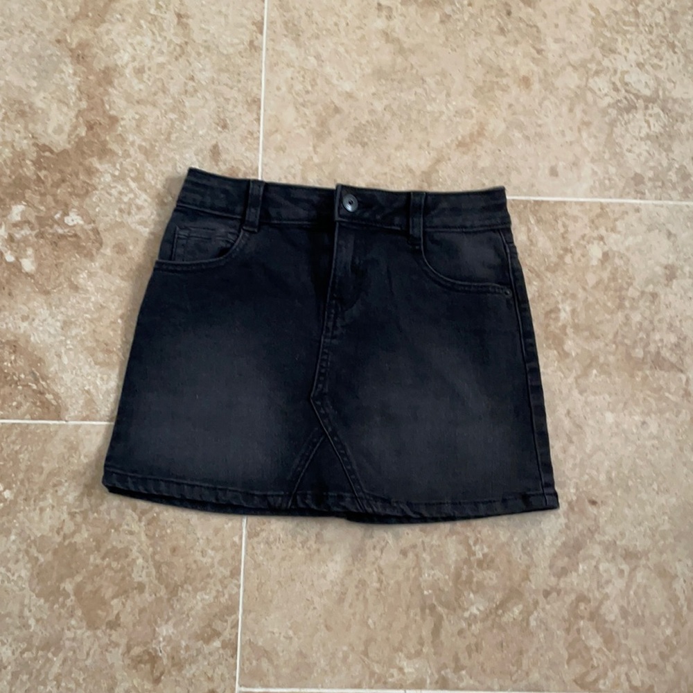 girls crazy 8 black jean skirt